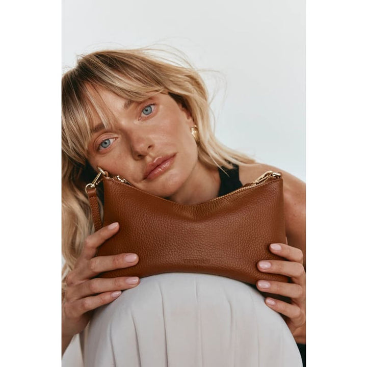 Ashley Tan Leather Crossbody Bag - Accessories