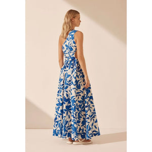 Bleue Asymmetrical Maxi Dress | Ivory Aqua