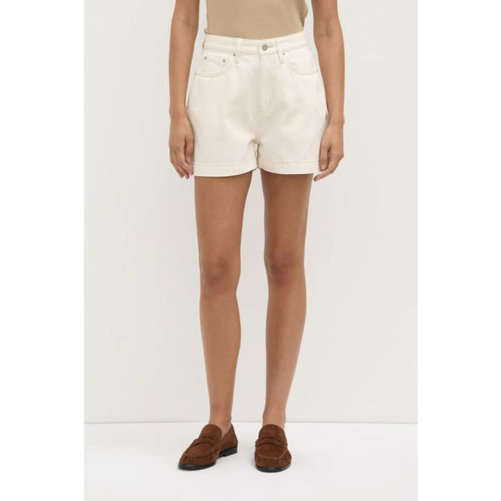 Boxy Denim Short | Ecru - Bottoms