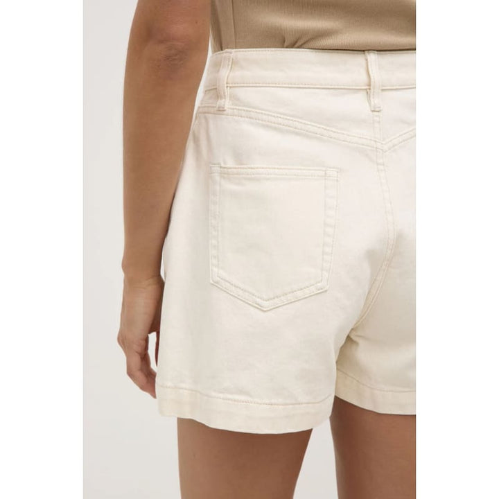 Boxy Denim Short | Ecru - Bottoms
