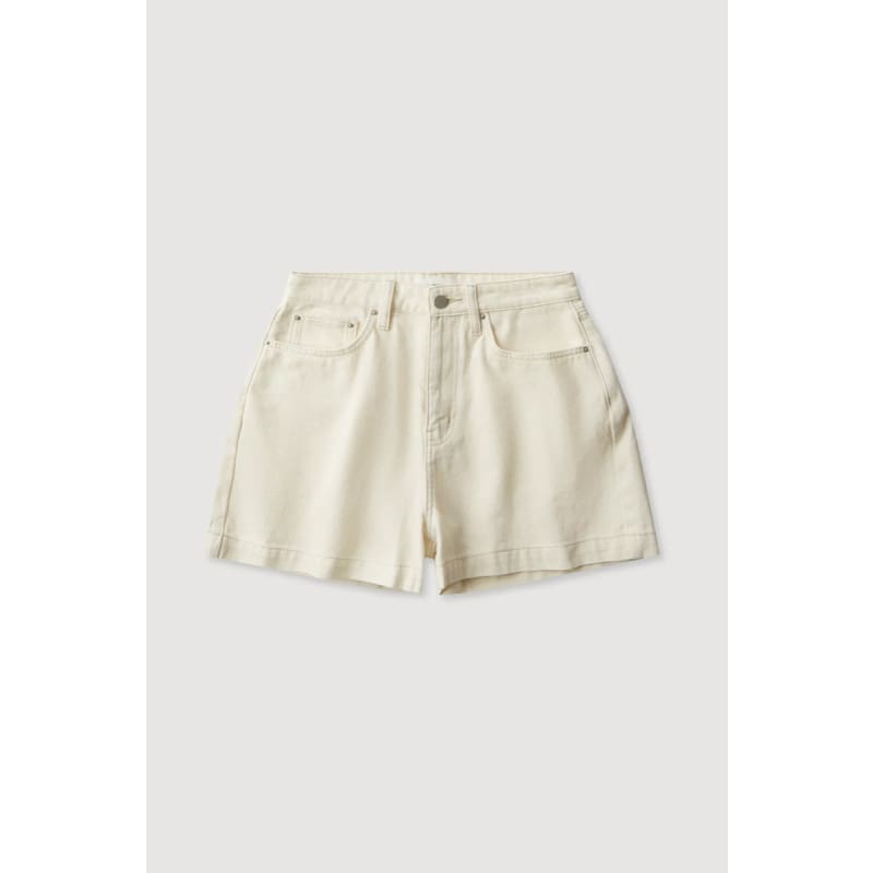 Boxy Denim Short | Ecru - Bottoms