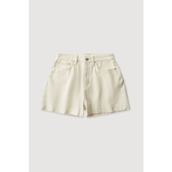 Boxy Denim Short | Ecru - Bottoms