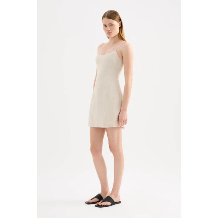 Carmela Linen Mini Dress | Natural - Dress
