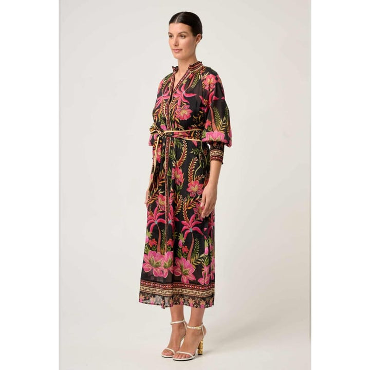 Carmen Silk Cotton Maxi Dress | Anthos Lotos - Dress