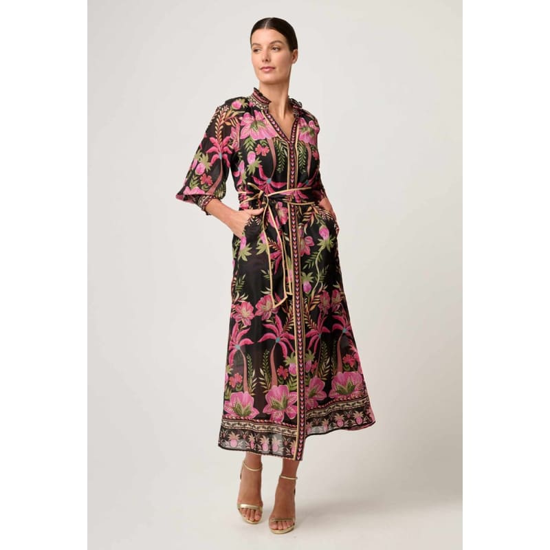 Carmen Silk Cotton Maxi Dress | Anthos Lotos - Dress
