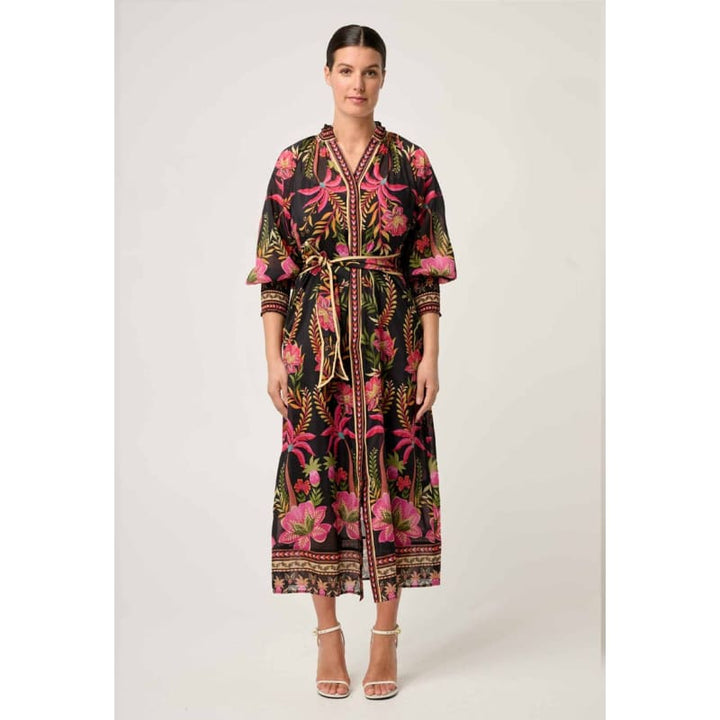 Carmen Silk Cotton Maxi Dress | Anthos Lotos - Dress