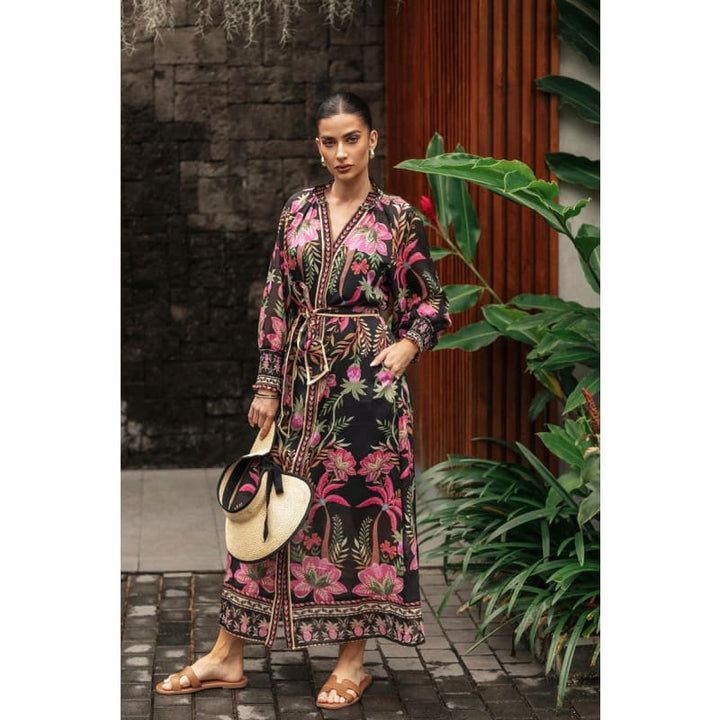 Carmen Silk Cotton Maxi Dress | Anthos Lotos - Dress