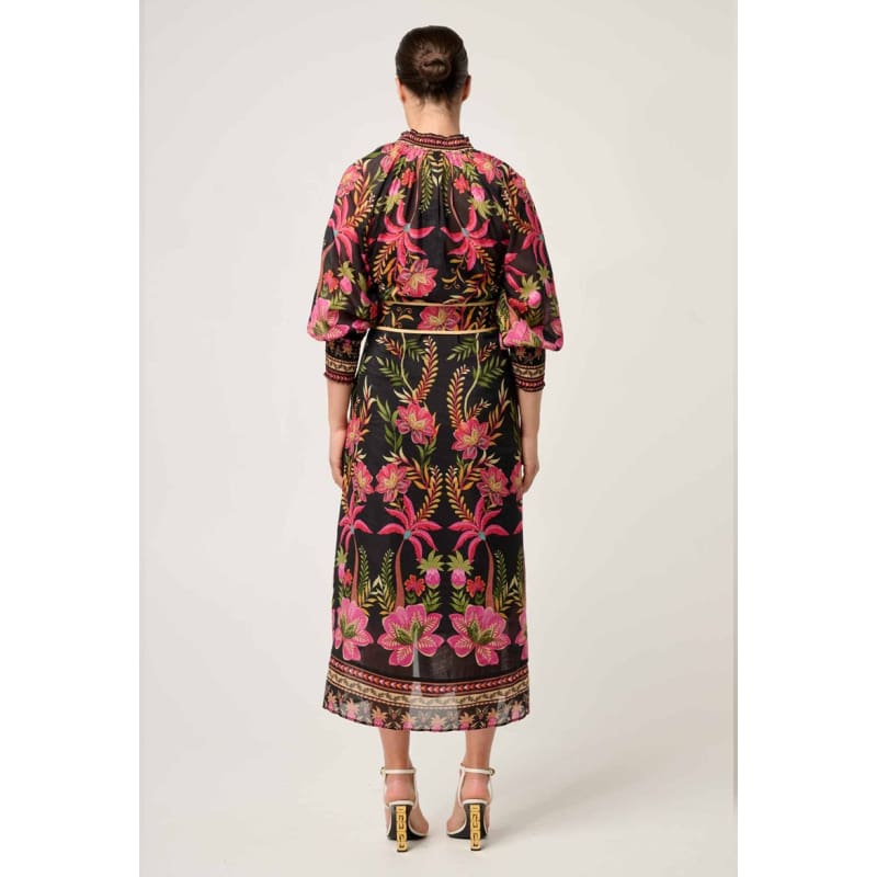 Carmen Silk Cotton Maxi Dress | Anthos Lotos - Dress