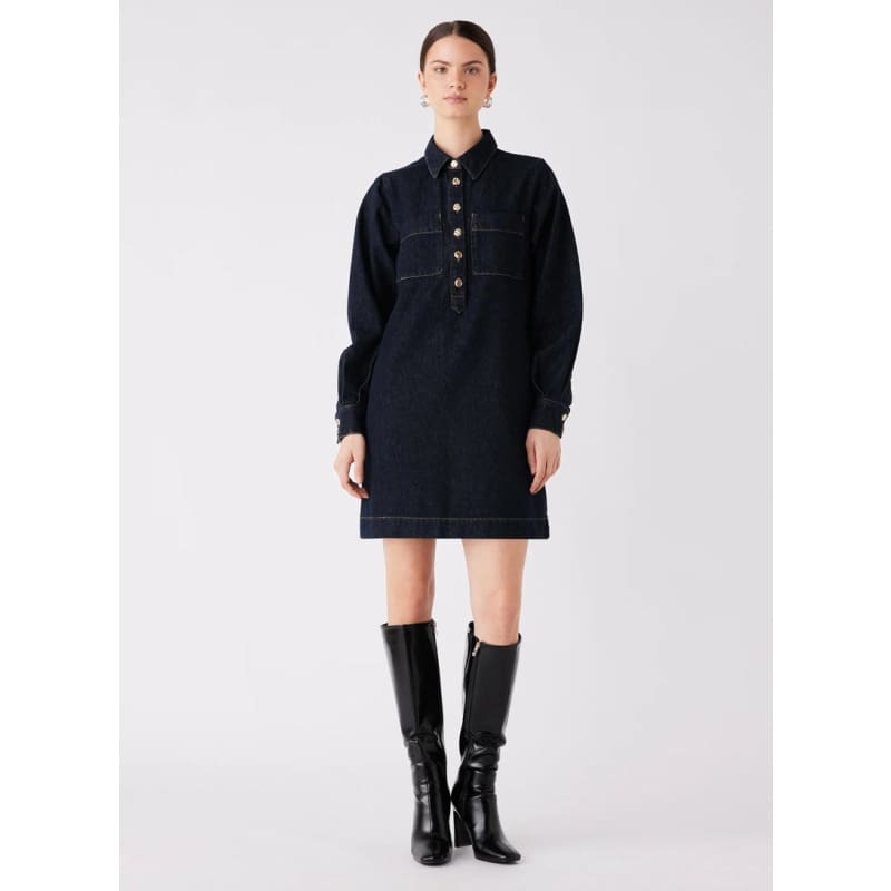 Central Denim Dress | Dark Denim - Dress