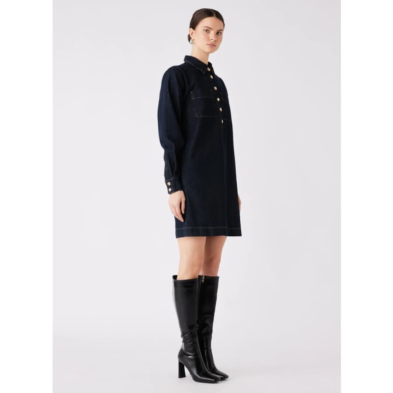 Central Denim Dress | Dark Denim - Dress