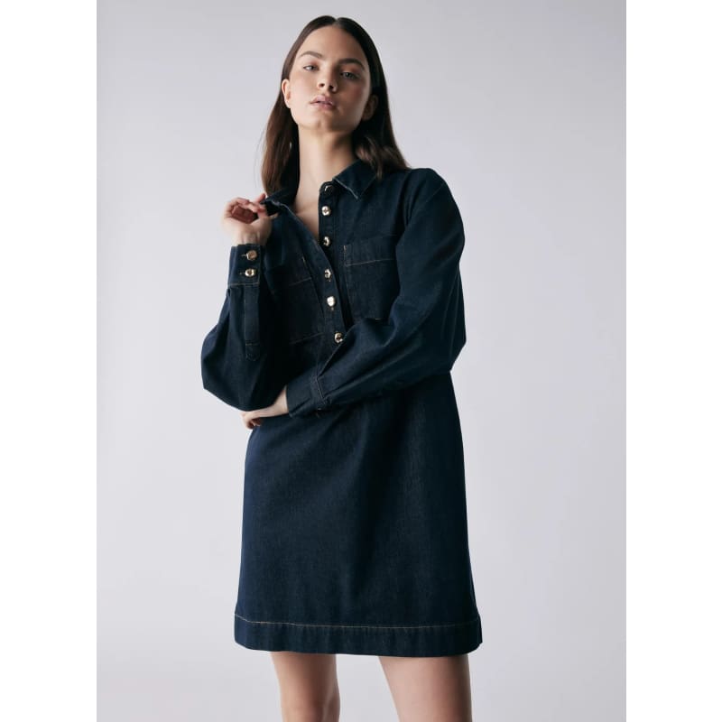 Central Denim Dress | Dark Denim - Dress
