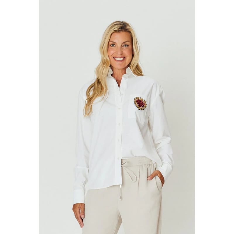 Chloe Shirt | White Heart Emblem Tops