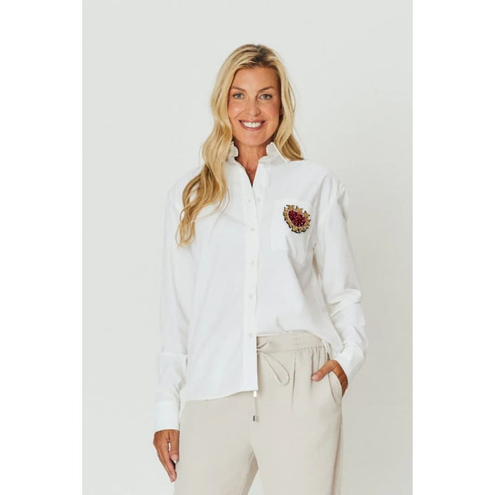Chloe Shirt | White Heart Emblem Tops