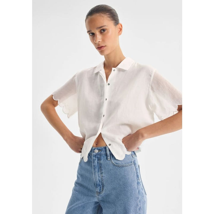 Constance Short Sleeve Shirt | White Tops