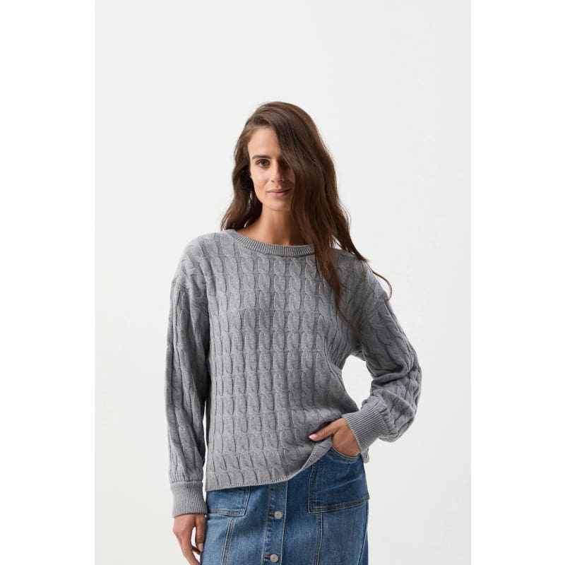 Crew Neck Cable Knit | Moody Blue - General