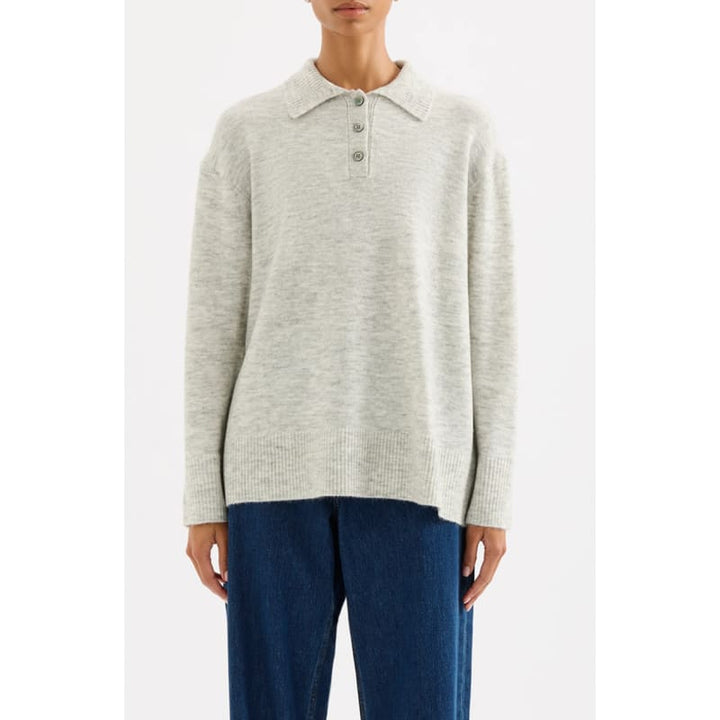 Dallas Rugby Knit | Grey Marle - Knitwear