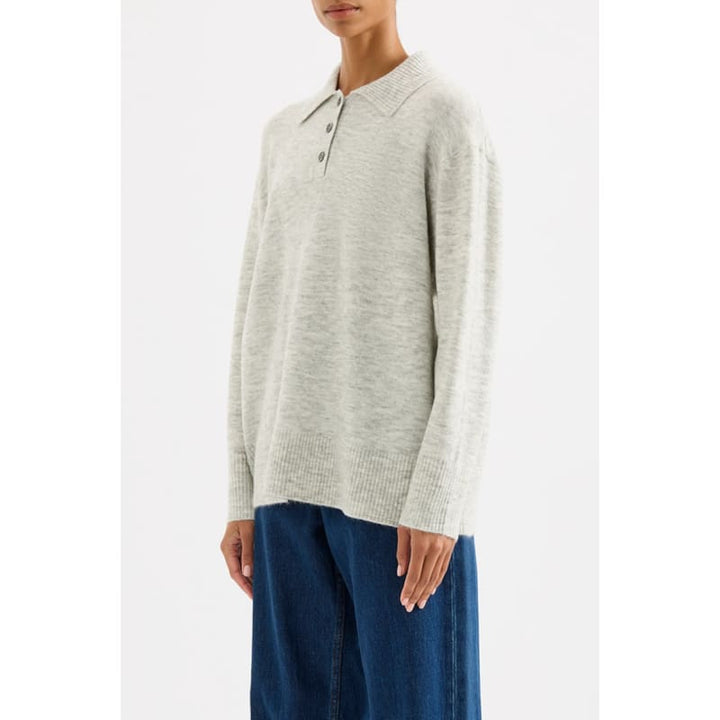 Dallas Rugby Knit | Grey Marle - Knitwear