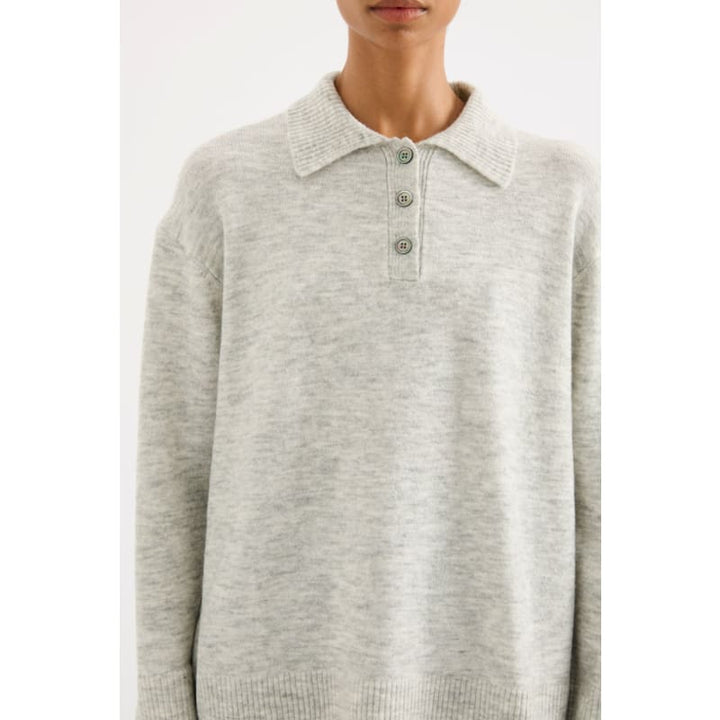 Dallas Rugby Knit | Grey Marle - Knitwear