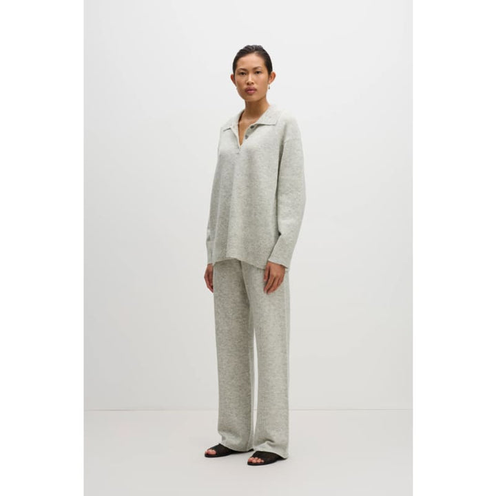 Dallas Rugby Knit | Grey Marle - Knitwear