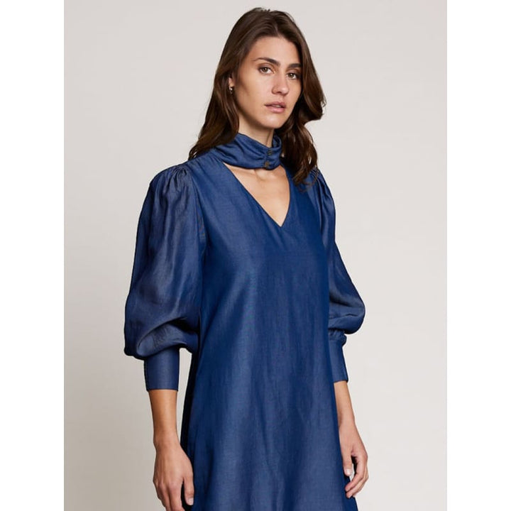 Denim Dual Mini Dress - Dress