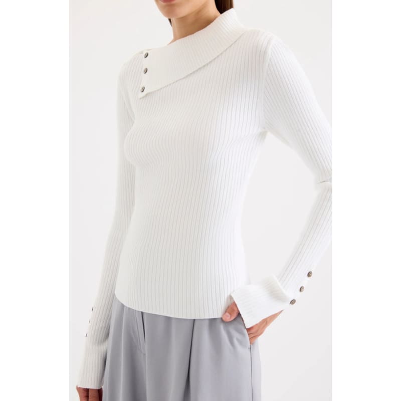 Dreyfos Knit Long Sleeve Top | Salt - Tops