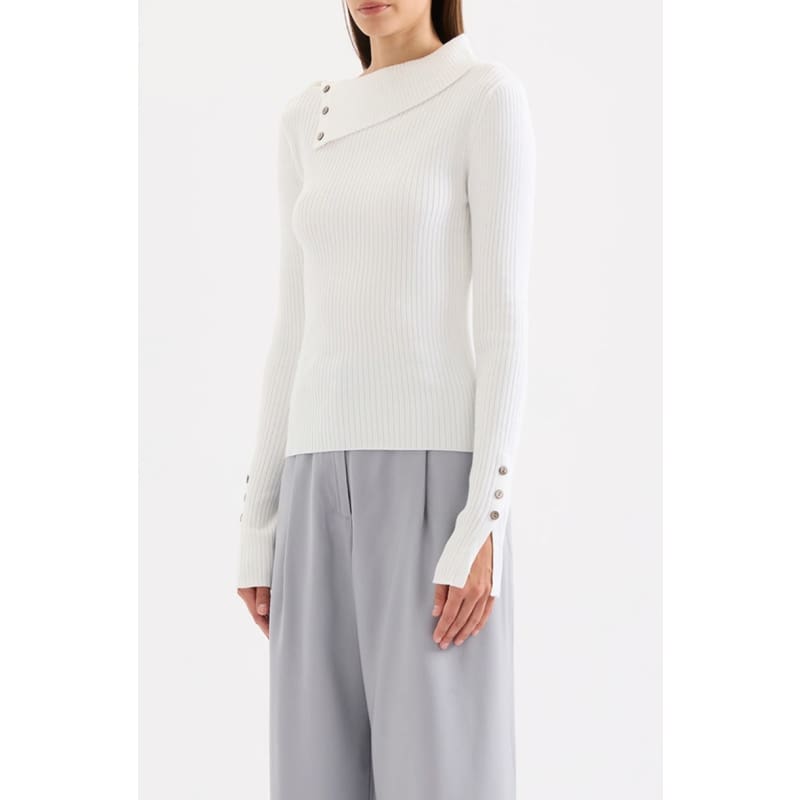 Dreyfos Knit Long Sleeve Top | Salt - Tops