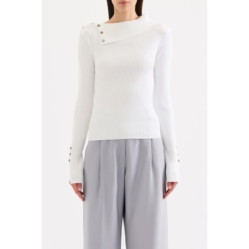 Dreyfos Knit Long Sleeve Top | Salt - Tops