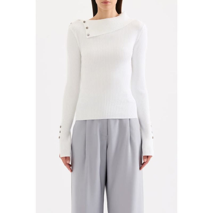 Dreyfos Knit Long Sleeve Top | Salt - Tops