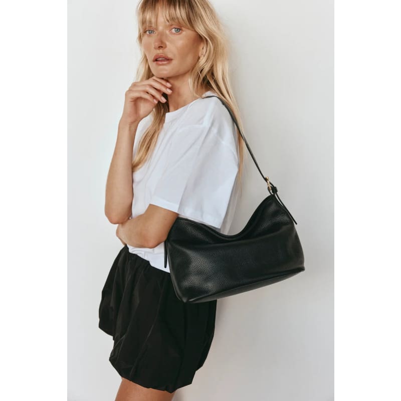 Eden Black Leather Shoulder Bag - Accessories