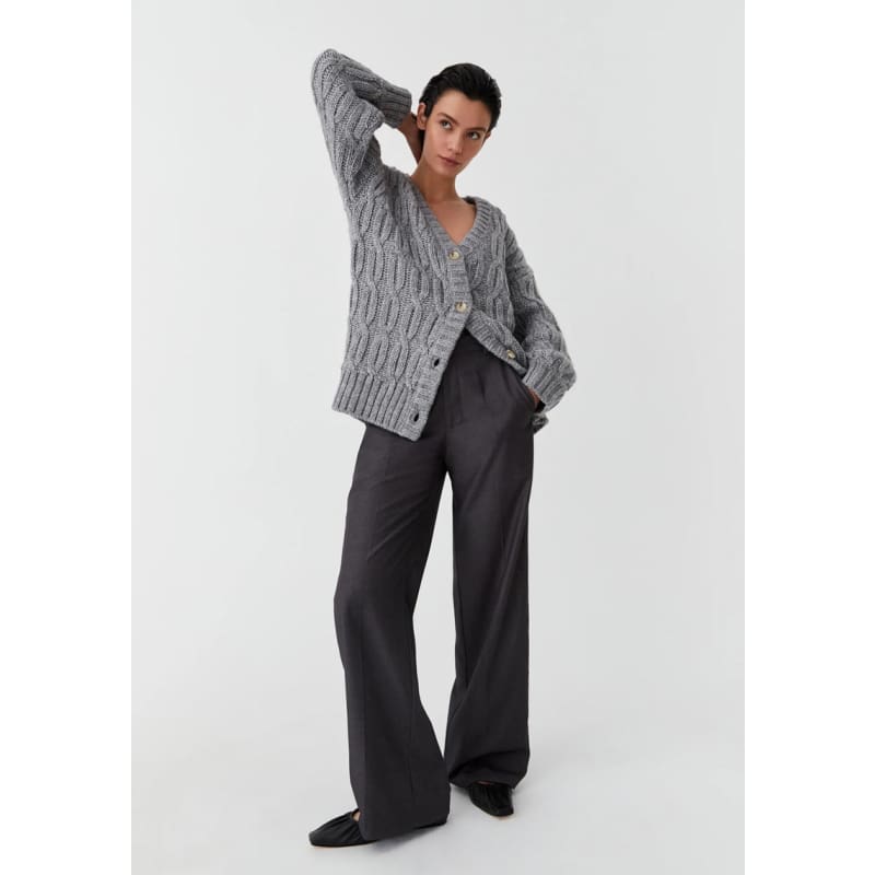 Eden Knit Cardigan | Grey - Knitwear