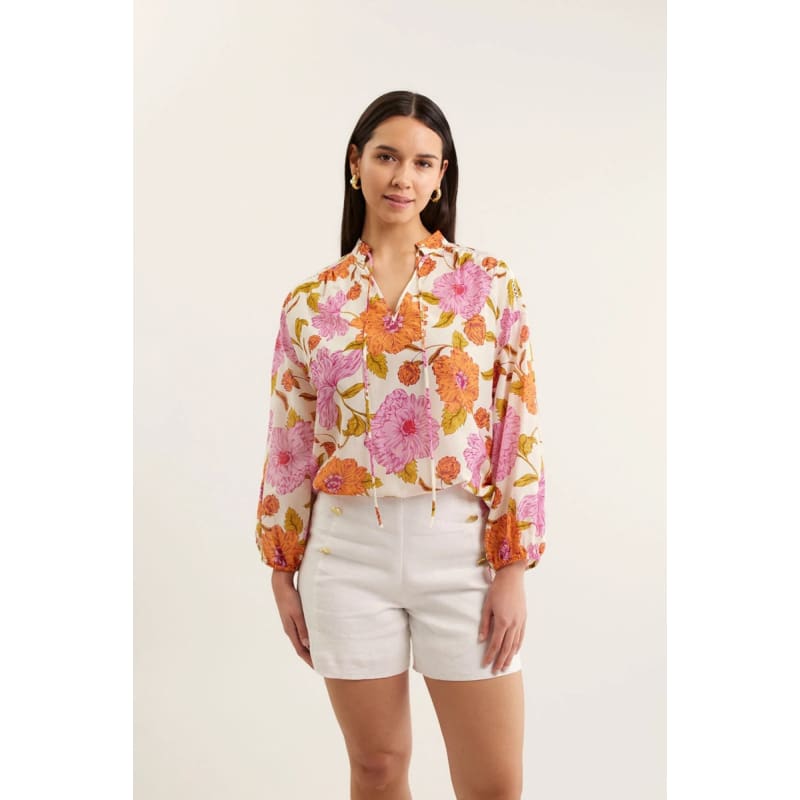 Edie Shirt | Calypso Print Pink - Tops
