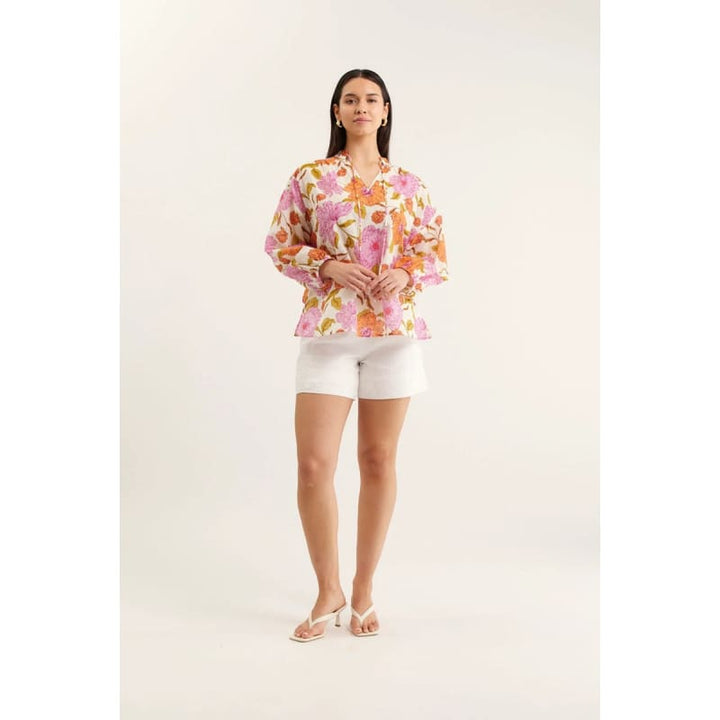 Edie Shirt | Calypso Print Pink - Tops