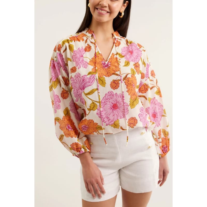 Edie Shirt | Calypso Print Pink - Tops