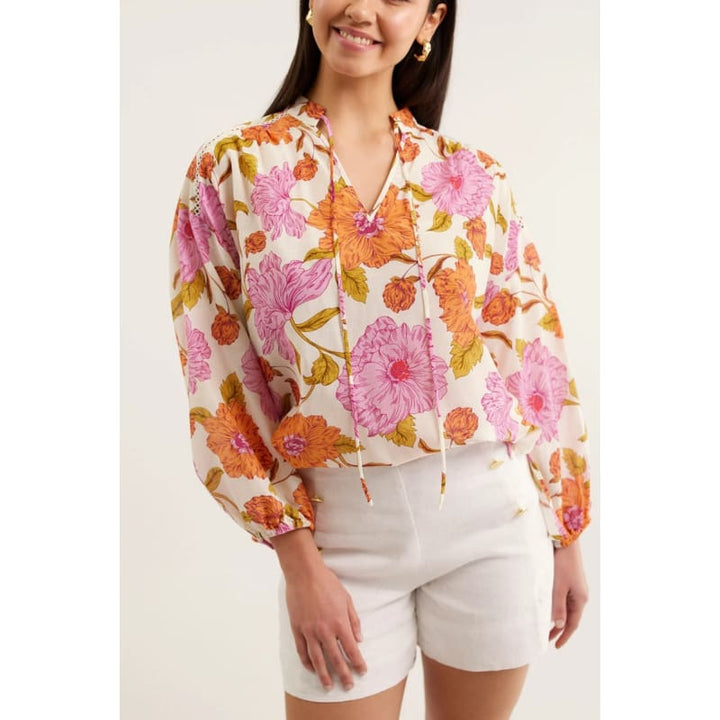 Edie Shirt | Calypso Print Pink - Tops