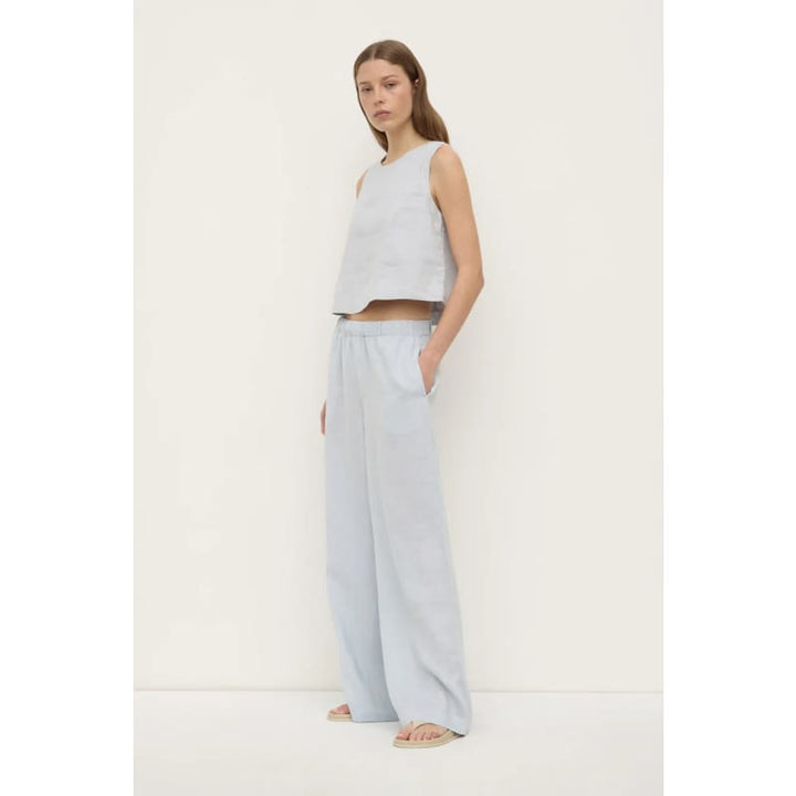 Estella Linen Top | Cloud - Tops