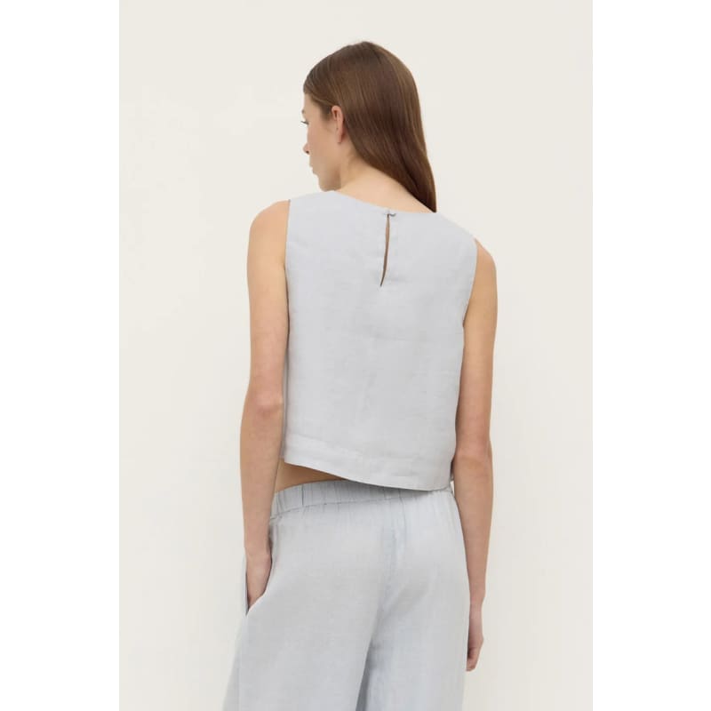 Estella Linen Top | Cloud - Tops