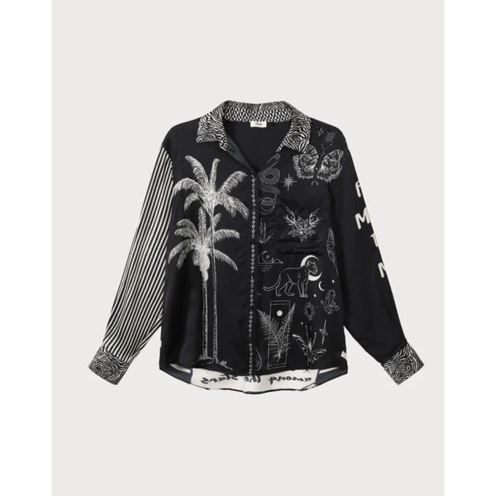 Isabel Printed Shirt | Black Magic - Tops