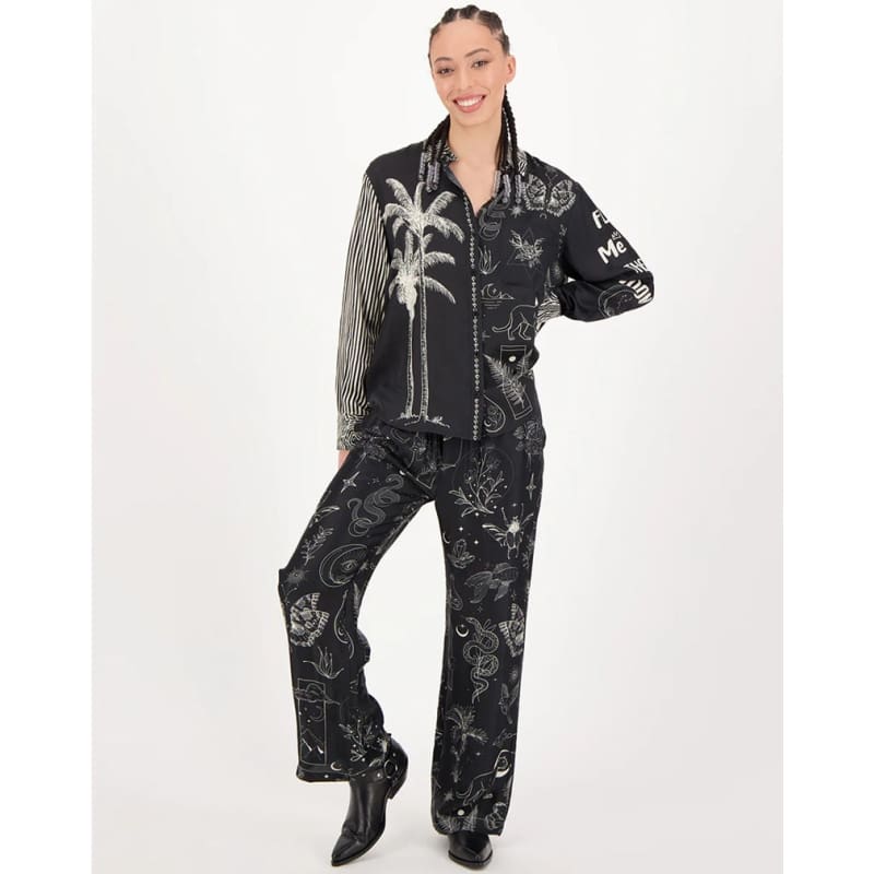 Isabel Printed Shirt | Black Magic - Tops