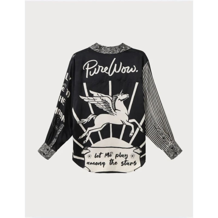 Isabel Printed Shirt | Black Magic - Tops