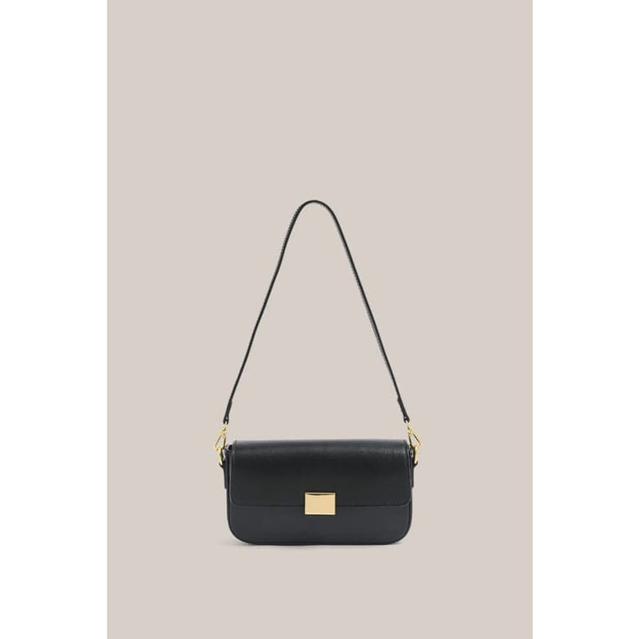 Isla Black Leather Shoulder Bag - Accessories