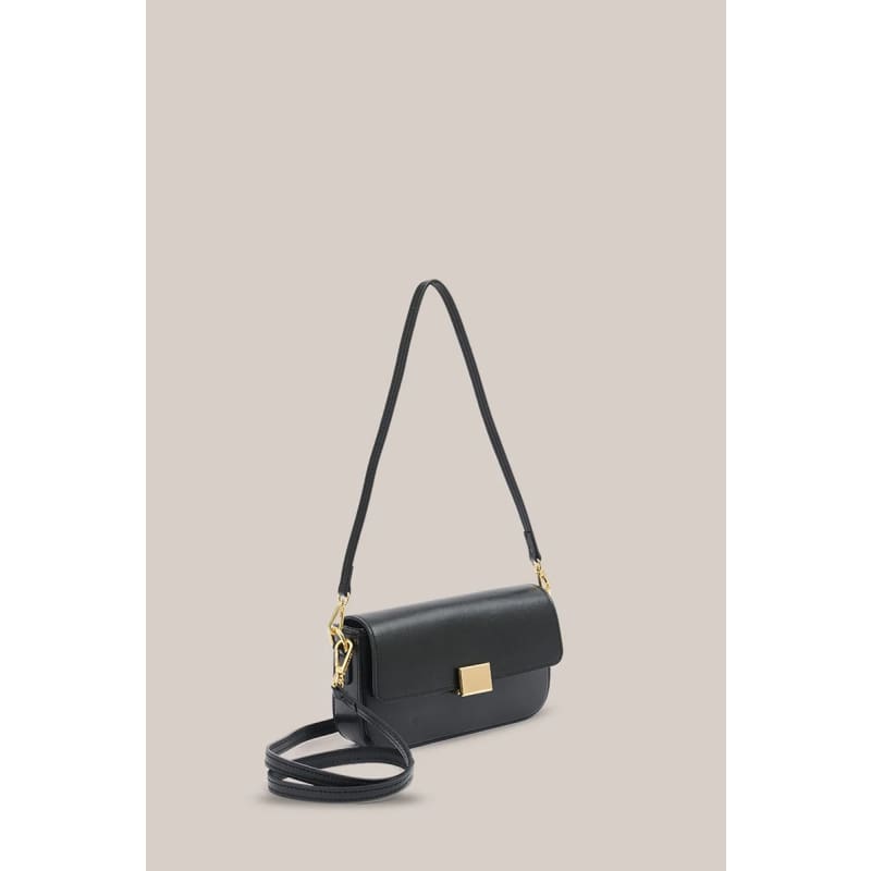 Isla Black Leather Shoulder Bag - Accessories