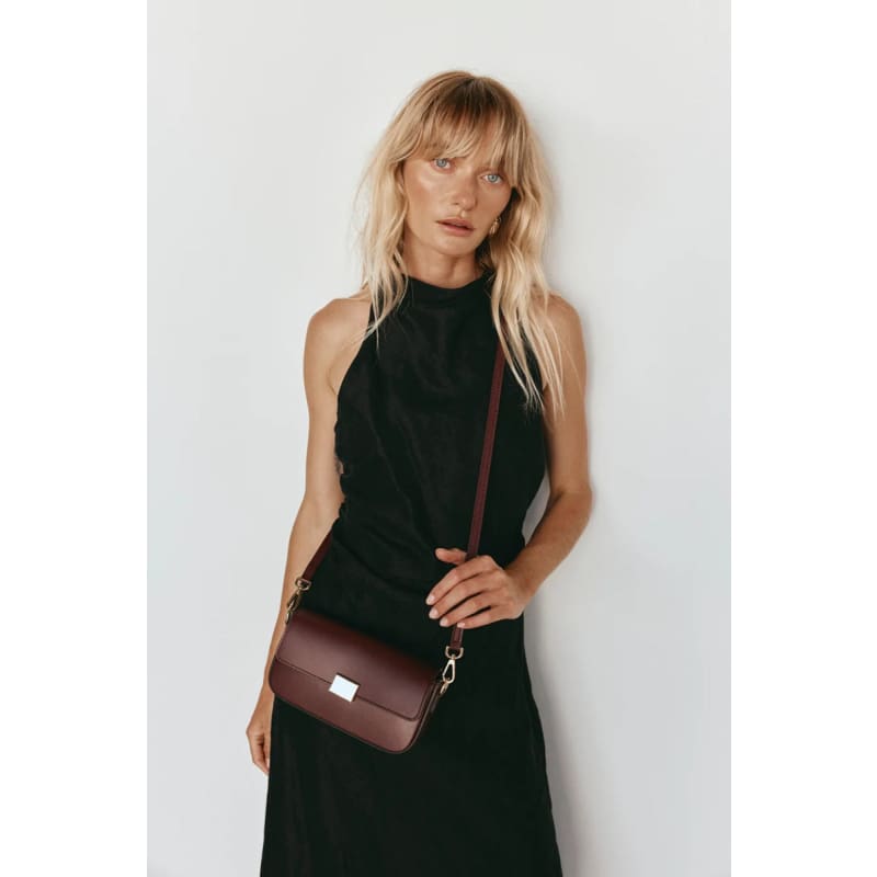 Isla Bordeaux Leather Shoulder Bag - Accessories