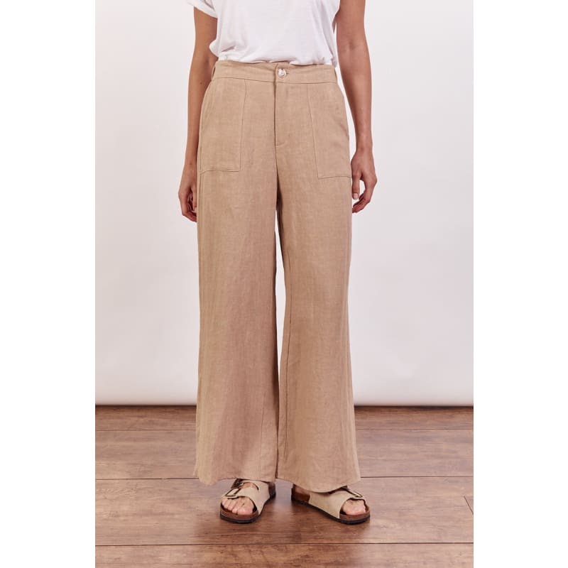 Jude Linen Pant | Taupe - Bottoms