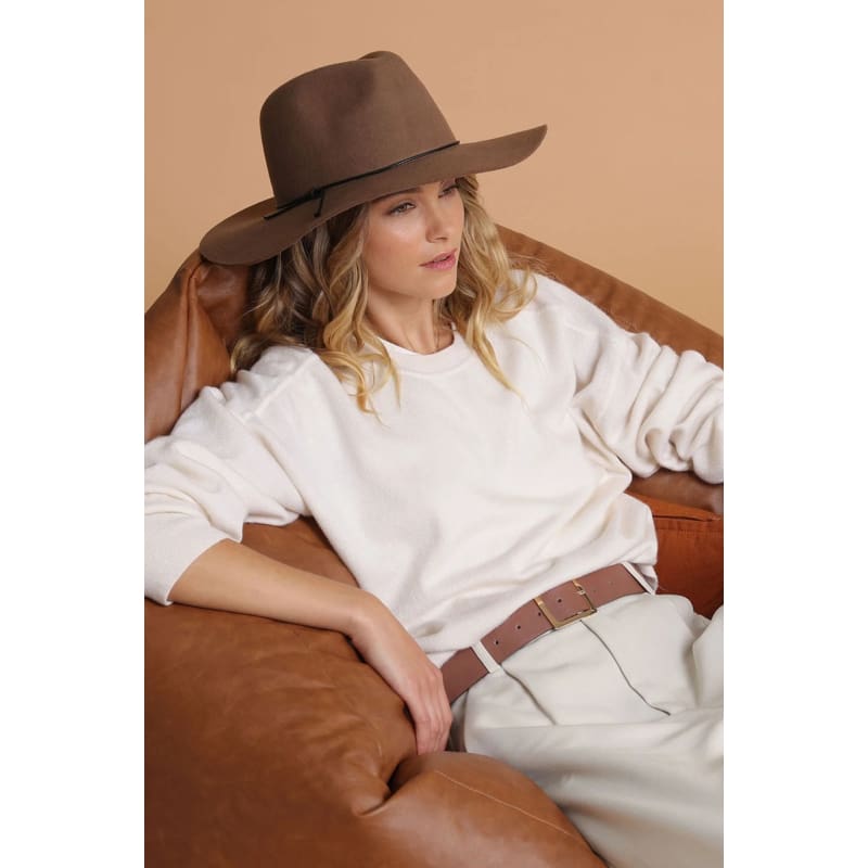 Kaiya Soft Wool Felt Fedora | Brown - Accessories