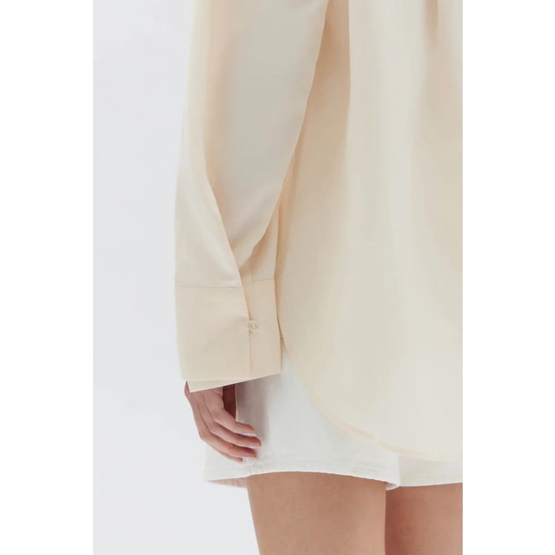 Kate Silk Linen Shirt | Stone - Tops