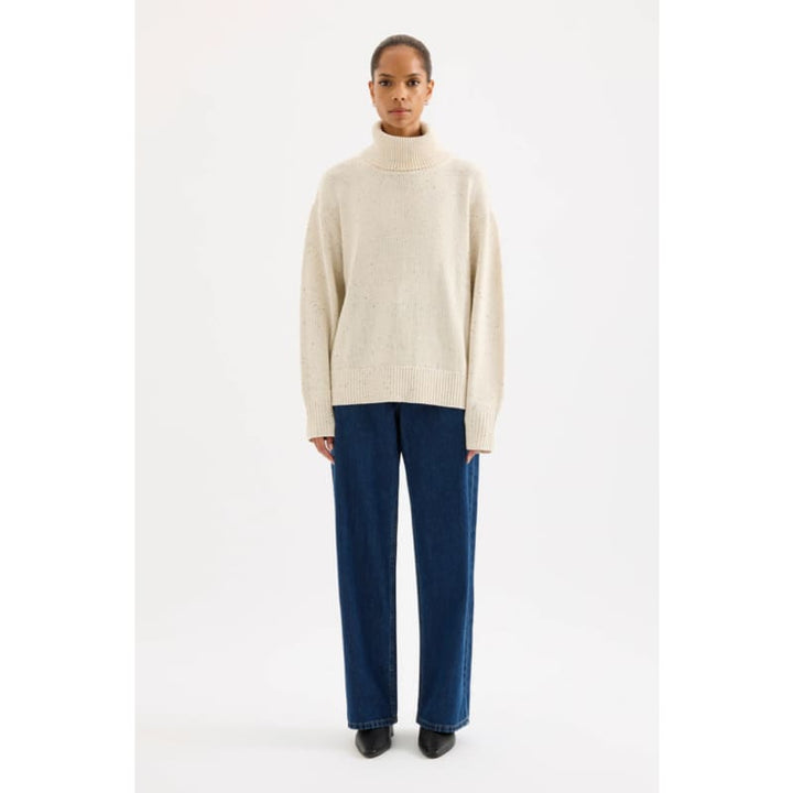 Lander Turtleneck Knit | Oat Speckle - Knitwear