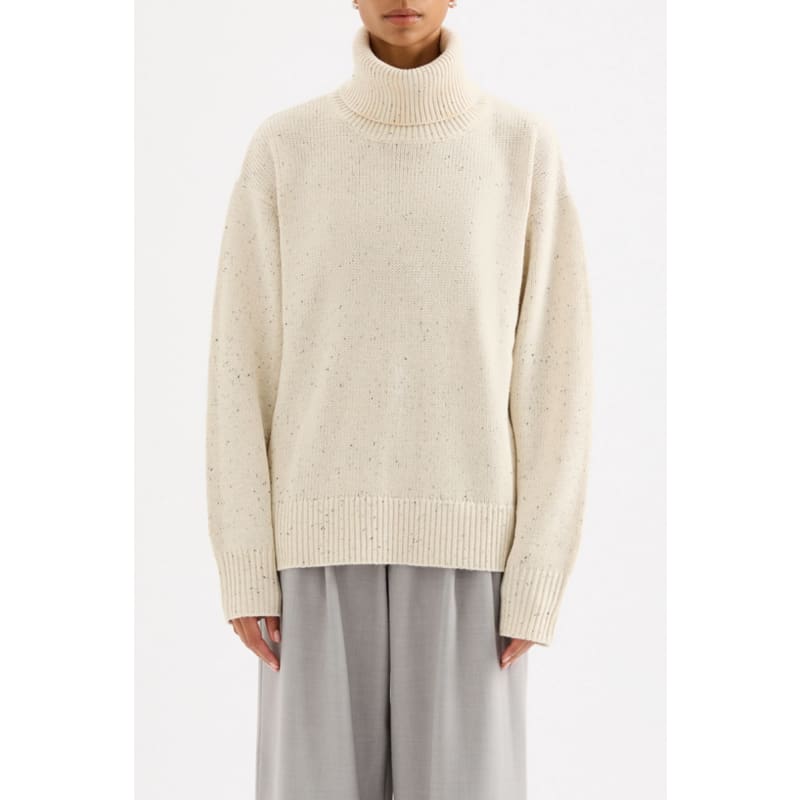 Lander Turtleneck Knit | Oat Speckle - Knitwear