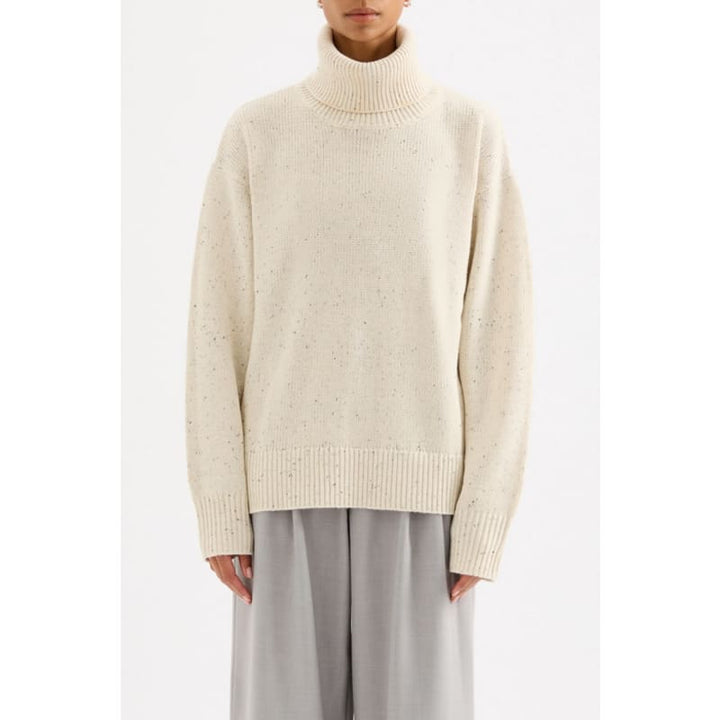 Lander Turtleneck Knit | Oat Speckle - Knitwear
