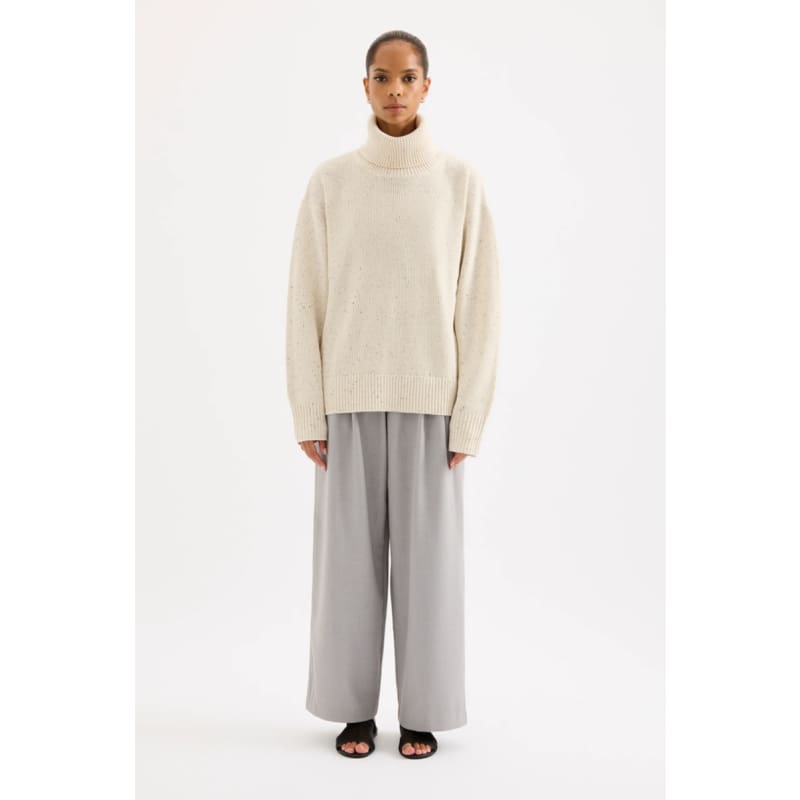 Lander Turtleneck Knit | Oat Speckle - Knitwear