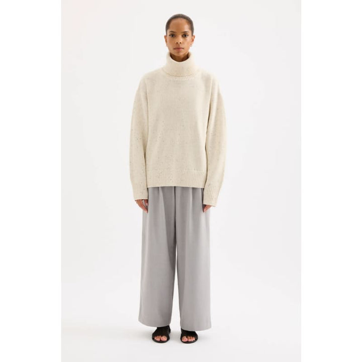 Lander Turtleneck Knit | Oat Speckle - Knitwear